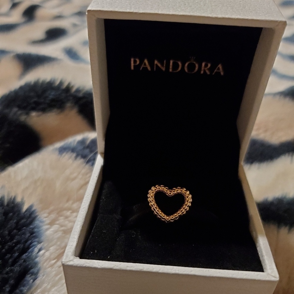 Beaded Heart Charm PANDORA Rose